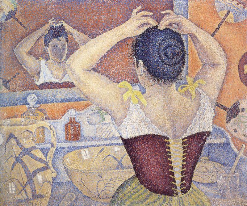 Paul Signac woman arranging her hair opus oil painting picture